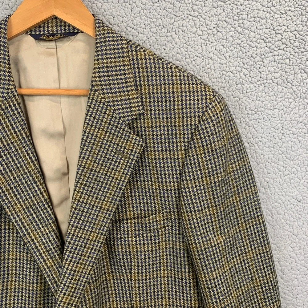 Brooks Brothers Men's 44 RG Glen Plaid Wool Blend Sport Coat Blazer Jacket USA